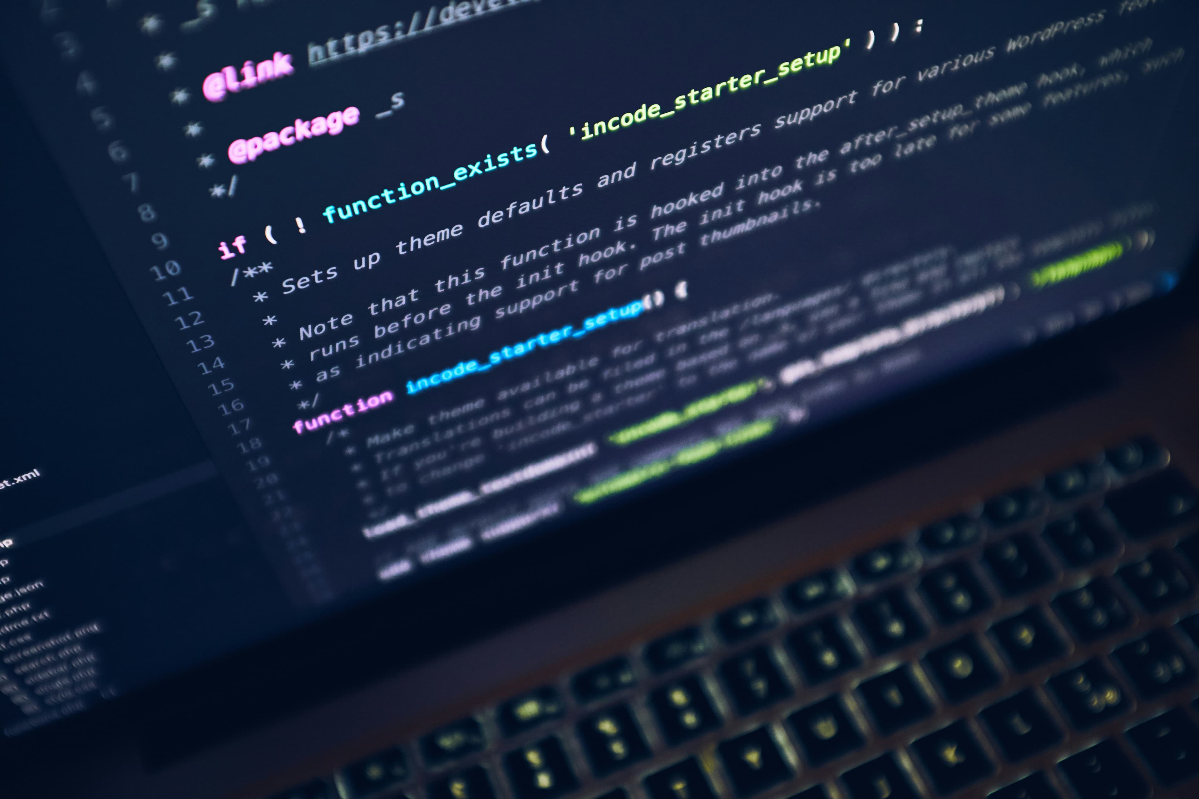 A foto of some code.